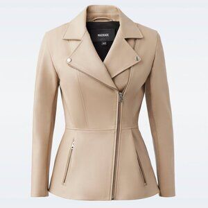 NWT MACKAGE Small DAY LEATHER MOTO JACKET Peplum